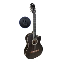 Guitarra Clásica Electroacústica Blast Cuerdas Nylon Gris Oscuro VC20C
