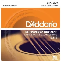 Cuerdas de guitarra acustica EJ15 D'Addario Extra Light