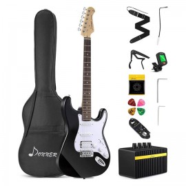 Pack Guitarra Eléctrica Donner EC1099 Negra