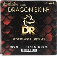 Cuerdas para Guitarra Eléctrica DR Dragon Skin+ Medium 10-46 DEQ-10 