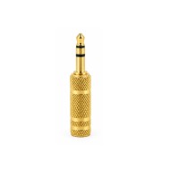 Adaptador Mini Plug 3.5mm Estéreo Macho a Hembra Dorado X3.5-1