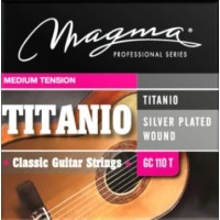 Set de Cuerdas Guitarra Clásica Tensión Media Titanio Silver Magma GC110T Entorchado Plateado.