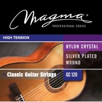 Set de Cuerdas Guitarra Clásica Nylon y Entorchado Plateado Tensión Alta Magma GC120