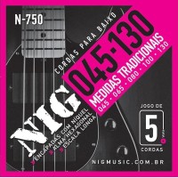 Cuerdas de Bajo Eléctrico 5 cuerdas N-750 45-130 Nickel