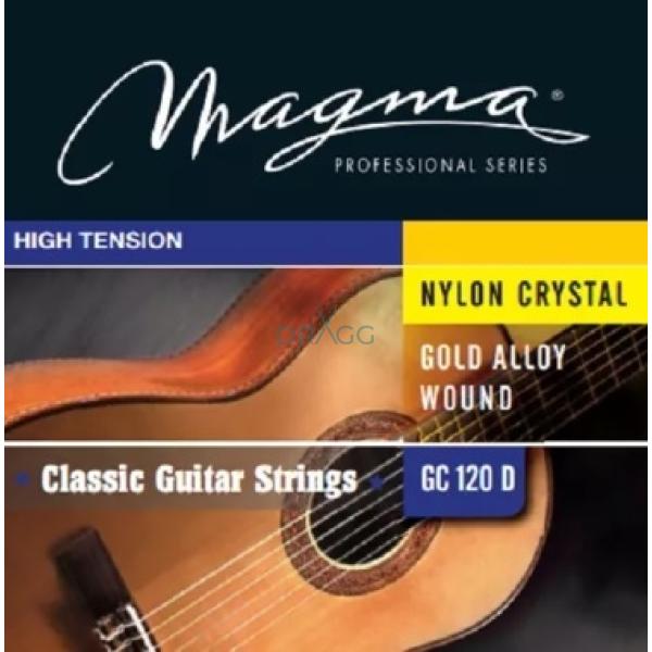 Set de Cuerdas Guitarra Clásica Nylon y Entorchado Magma Dorado Tensión Alta GC120D